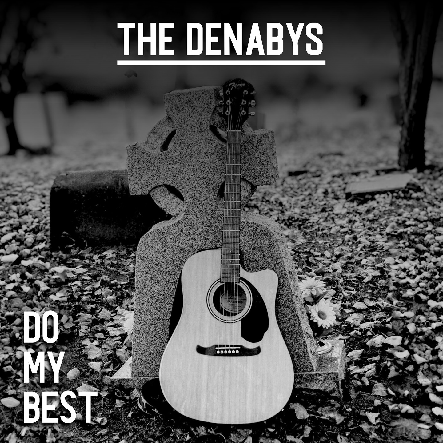 Do My Best — single artwork by The Denabys: acoustic guitar leaning against a stone cross in a cemetery